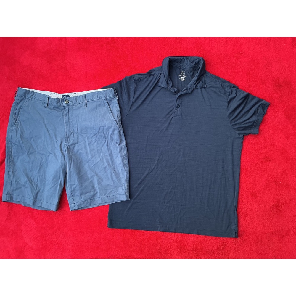 George Polo and Shorts Set Mens L/36 Blue New Casual Summer Golf Outfit
